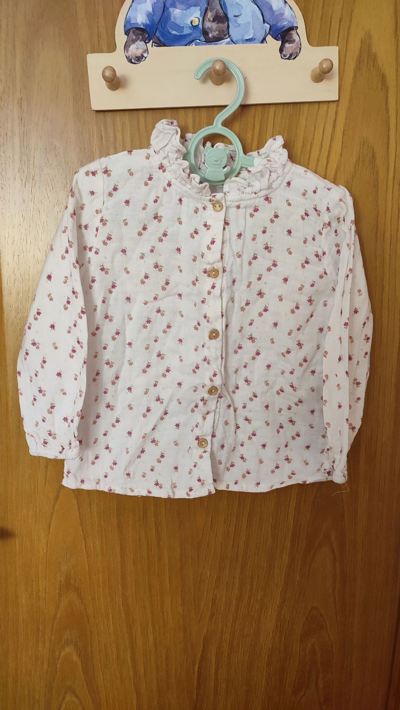 Camisa florida floral gaze de algodão 3 anos